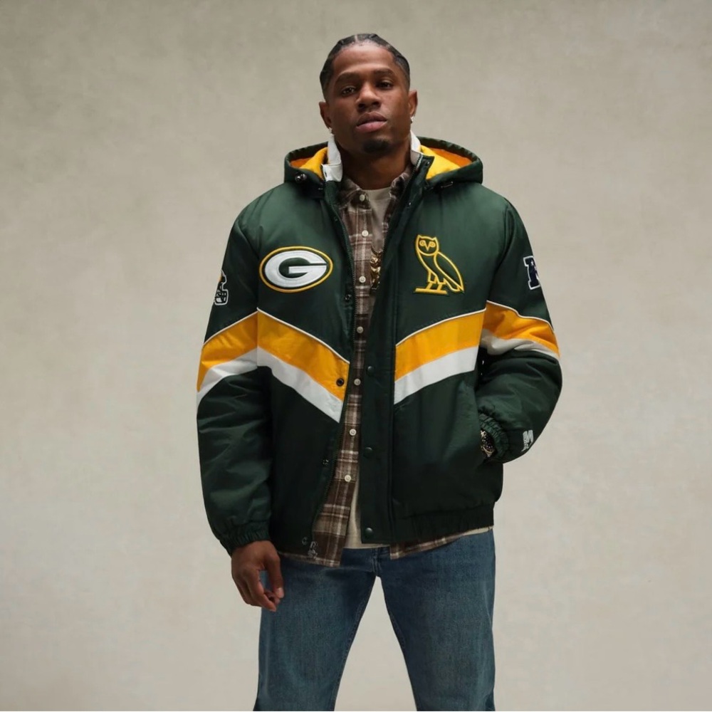 NWT Starter x OVO NFL Green Bay Packers Starter® Sideline Puffer Jacket